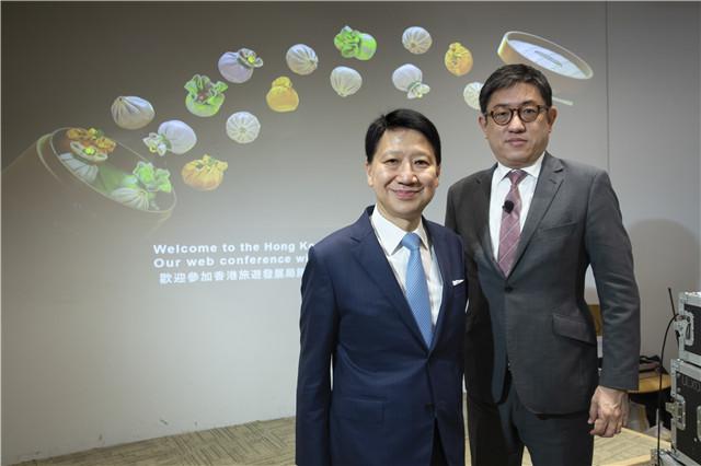 旅发局主席彭耀佳博士（左）及总干事程鼎一（右）线上讲述本港旅游业最新情况及旅发局未来工作部署-1.jpg