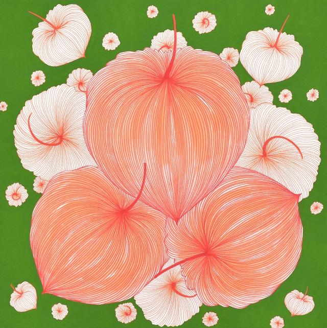 Lee, AERI——Good Luck in Ground Cherry24-7 Red Ink, Pigment Ink,Gouache on Korean Paper.jpg